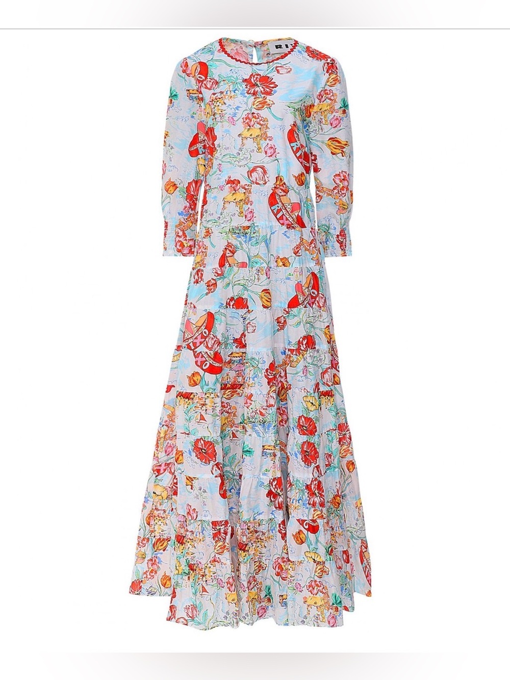 RIXO Kristen floral-print cotton-poplin midi dress